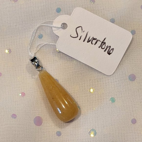 Yellow Quartzite Drop Pendant - Picture 1 of 2